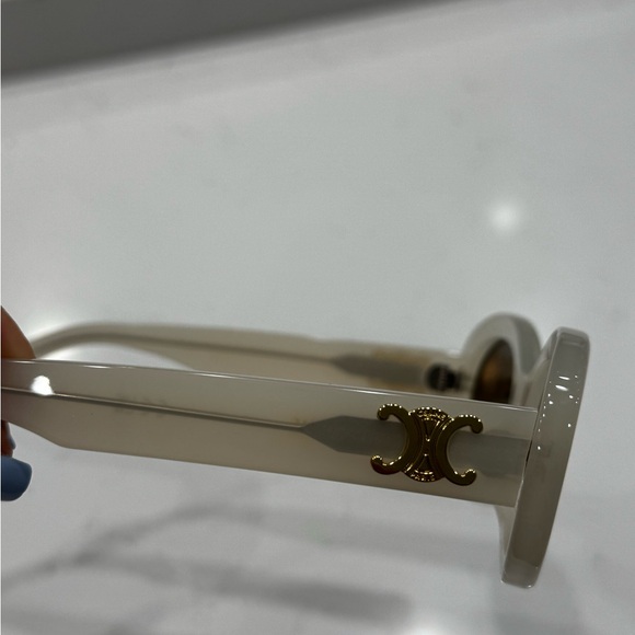 Celine Beige Oval Sunglasses - Picture 3 of 7